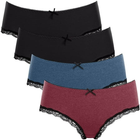 Charmo Women s Underwear Soft Breathable Cotton Lace Trim Briefs Ladies Panties 4 Pack
Charmo Women s Underwear Soft Breathable Cotton Lace Trim Briefs Ladies Panties 4 Pack