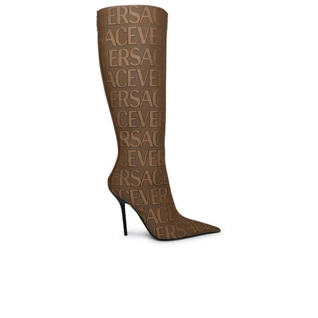Versace Woman Beige Cotton Blend Boots