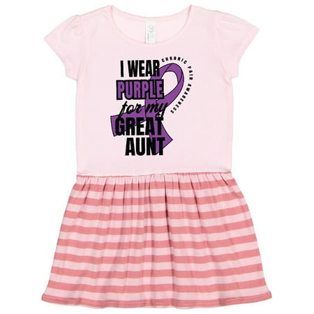 Inktastic Chronic Pain I Wear Purple For My Great Aunt Gift Toddler Girl Dress