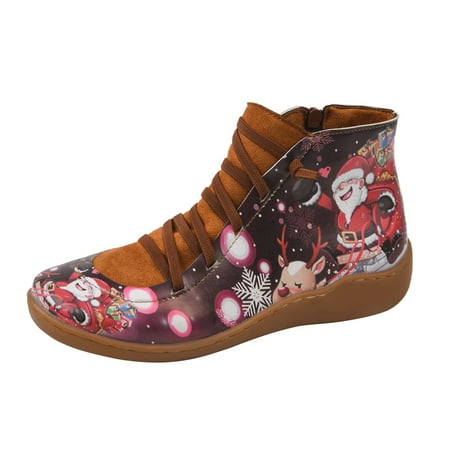 Wesracia Boots For Women Winter Boots Comfortable Short Shoes Printing Flat Christmas Toe Women Zipper Round Retro Booties Women s Boots
Wesracia Boots For Women Winter Boots Comfortable Short Shoes Printing Flat Christmas Toe Women Zipper Round Retro Booties Women s Boots