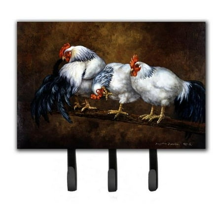 Roosting Rooster & Chickens Leash or Key Holder