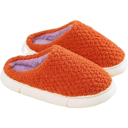 PIKADINGNIS Women Memory Foam Slippers Comfort Fuzzy Plush Lining House Slide Anti-Slip Shoes