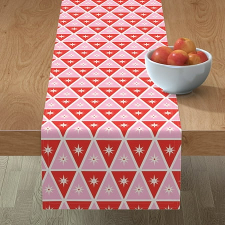 Cotton Sateen Table Runner 90 - Retro Christmas Triangles Pink Red Geometric Stars Print Custom Table Linens by Spoonflower
Cotton Sateen Table Runner 90 - Retro Christmas Triangles Pink Red Geometric Stars Print Custom Table Linens by Spoonflower