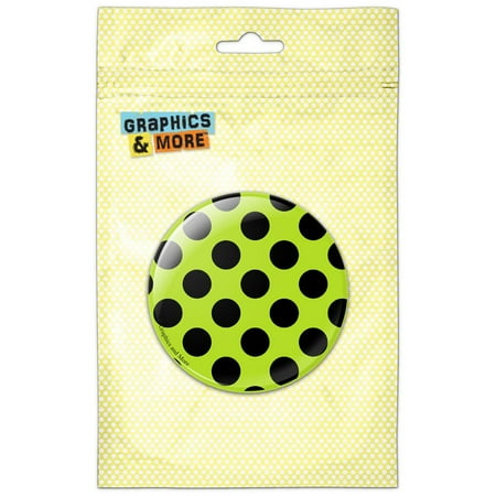 Polka Dots Black Lime Green Refrigerator Button Magnet