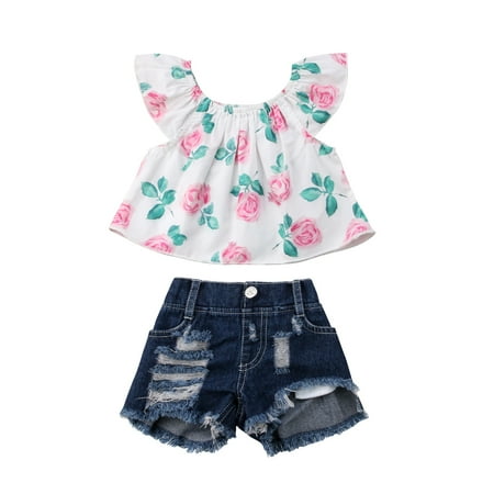 Puloru Newborn Kid Baby Girl Flower Off Shoulder Tops Denim Ripped Shorts Outfits Summer
Puloru Newborn Kid Baby Girl Flower Off Shoulder Tops Denim Ripped Shorts Outfits Summer