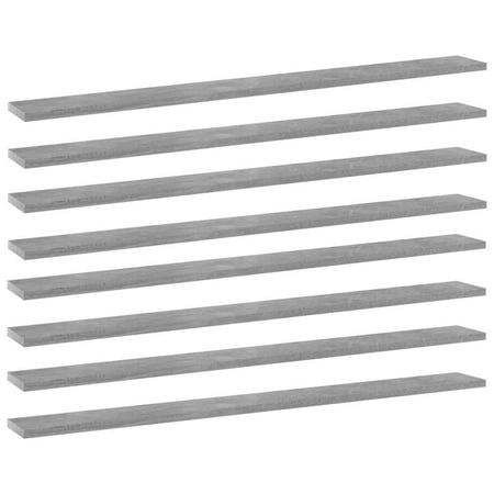 WONISOLI Bookshelf Boards 8 pcs Concrete Gray 39.4 x3.9 x0.6 Chipboard