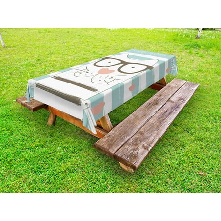 Animal Outdoor Tablecloth Hipster Cartoon Cat with Glasses Hearts and Stripes and Quotation Artwork Decorative Washable Fabric Picnic Tablecloth 58 X 104 Inches White Blue and Pink by Ambesonne
Animal Outdoor Tablecloth Hipster Cartoon Cat with Glasses Hearts and Stripes and Quotation Artwork Decorative Washable Fabric Picnic Tablecloth 58 X 104 Inches White Blue and Pink by Ambesonne