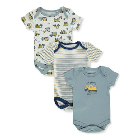 Baby Views Baby Boys 3-Pack Big Rigs Bodysuits - blue/multi 6 - 9 months (Newborn)