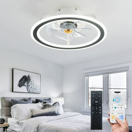 FSXUOLIPI 20 White Modern Indoor Flush Mount Ceiling Fan with Lights Remote Control Remote & APP Control Low Profile Bladeless Ceiling Fans for Bedroom/ Living Room/ Small Space
FSXUOLIPI 20 White Modern Indoor Flush Mount Ceiling Fan with Lights Remote Control Remote & APP Control Low Profile Bladeless Ceiling Fans for Bedroom/ Living Room/ Small Space
