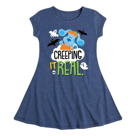 Blue s Clues - Creeping It Real - Toddler And Youth Girls Fit And Flare Dress