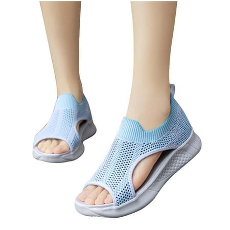 Women Ladies Breathable Comfort Hollow Out Casual Wedges Mesh Shoes Sandals