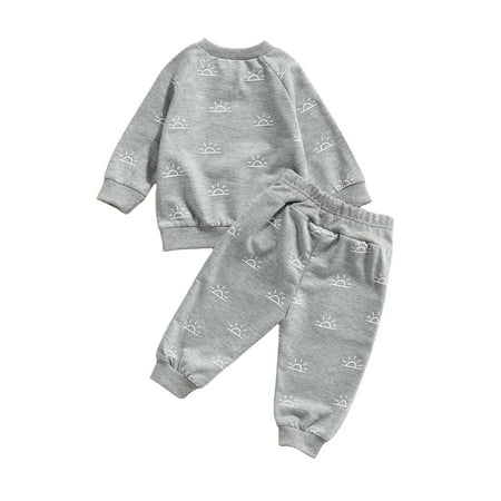 Livingsenburg Newborn Infant Baby Outfits Long Sleeve Tops Elastic Waist Pants