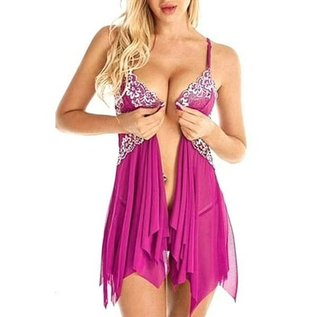 Women Lace Lingerie Front Closure Babydoll V Neck Nightwear Sexy Chemise Nightie
Women Lace Lingerie Front Closure Babydoll V Neck Nightwear Sexy Chemise Nightie