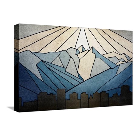 Geometric Mountain Stretched Canvas Print Wall Art By Anna Polanski