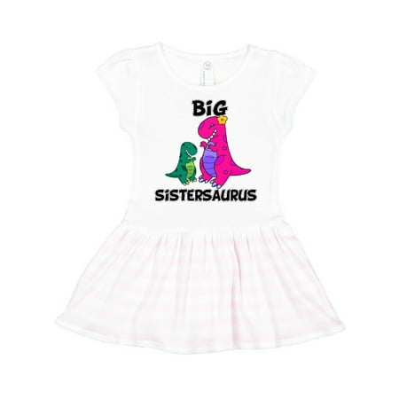 Inktastic Big Sistersaurus Gift Toddler Girl Dress