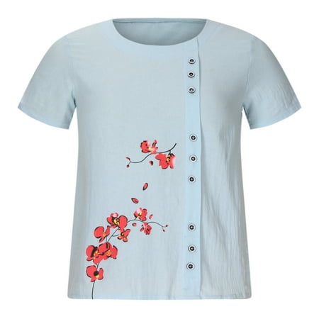 Summer Tops For Women Fashion Woman Causal Round Neck Printing Blouse Short Sleeve T-Shirt Summer Tops Scrub Tops
Summer Tops For Women Fashion Woman Causal Round Neck Printing Blouse Short Sleeve T-Shirt Summer Tops Scrub Tops