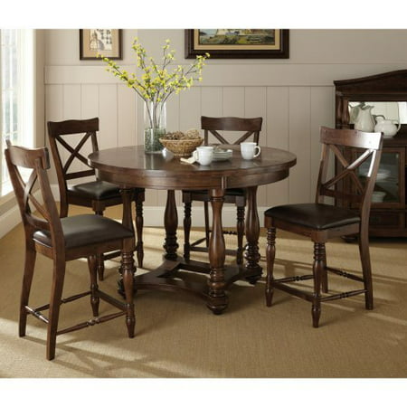 Steve Silver Wyndham Counter Height 5 Piece Dining Table Set - Distressed Tobacco