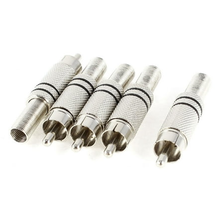 5 x Metal Spring RCA Male Audio Video Solder Adapter Connector Replacement