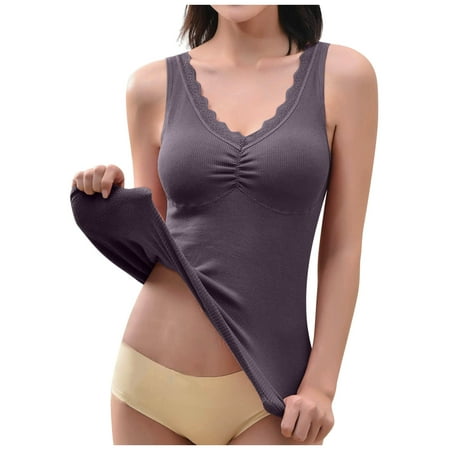 Youmylove Women Lace Solid V Neck Winter Trim Padded Vest Thermal Underwear Plus Velvet Base Shirt Intimates Lady Nightwear
Youmylove Women Lace Solid V Neck Winter Trim Padded Vest Thermal Underwear Plus Velvet Base Shirt Intimates Lady Nightwear