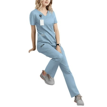 Scrubs Set for Women V Neck Short Sleeves Uniform with Pockets Non-Sticky Hair for Pet Hospital XL B Style Short Sleeve Suit Grey
Scrubs Set for Women V Neck Short Sleeves Uniform with Pockets Non-Sticky Hair for Pet Hospital XL B Style Short Sleeve Suit Grey