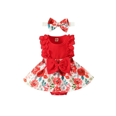 LAPAKIDS Newborn Infant Baby Girls Clothes Sleeveless Romper Dress Floral Bodysuit with Headband 2PCS Outfits 9-12 Months
LAPAKIDS Newborn Infant Baby Girls Clothes Sleeveless Romper Dress Floral Bodysuit with Headband 2PCS Outfits 9-12 Months