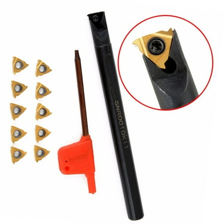 Internal Lathe Threading Boring Bar Turning Tool Holder SNR0010K11 + 10x Inserts
