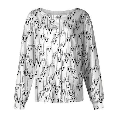 PURJKPU Halloween Womens Scrub Jacket Snap Front Scrub Top Ghost Print Nurse Uniform Fun Long Sleeve Working Jackets with Pockets Light Gray XL
PURJKPU Halloween Womens Scrub Jacket Snap Front Scrub Top Ghost Print Nurse Uniform Fun Long Sleeve Working Jackets with Pockets Light Gray XL