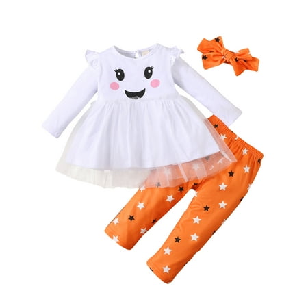 Sunisery Kids Baby Girls Halloween Clothes Set Splicing Long Sleeve Frilly Pullover Star Pants Headband White 12-18 Months
Sunisery Kids Baby Girls Halloween Clothes Set Splicing Long Sleeve Frilly Pullover Star Pants Headband White 12-18 Months