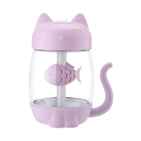 Egmy 3 In 1 Humidifier Cute Cat Led Humidifier Air Fan Diffuser Purifier Atomizer