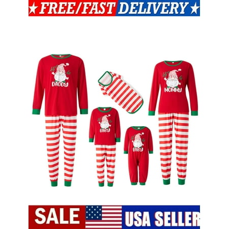 Family Matching Christmas Pajamas Santa Print Long-Sleeved Tops Stripe Trousers for Adult Child Baby Dog
Family Matching Christmas Pajamas Santa Print Long-Sleeved Tops Stripe Trousers for Adult Child Baby Dog