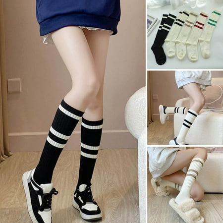 rygai 1 Pair College Style Ribbed Cuffs High Elasticity Women Socks Winter Striped Splicing Long Cotton Socks Streetwear C
rygai 1 Pair College Style Ribbed Cuffs High Elasticity Women Socks Winter Striped Splicing Long Cotton Socks Streetwear C