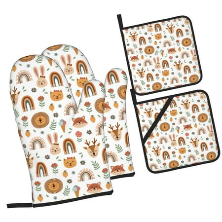 Zeuib cute Rainbow Animal Oven Mitts and Potholders BBQ Gloves Kitchen Oven Glove High Heat Resistant 500 Degree Extra Long Oven Mitts and Potholder with Non-Slip Silicone Surface for Cooking
Zeuib cute Rainbow Animal Oven Mitts and Potholders BBQ Gloves Kitchen Oven Glove High Heat Resistant 500 Degree Extra Long Oven Mitts and Potholder with Non-Slip Silicone Surface for Cooking