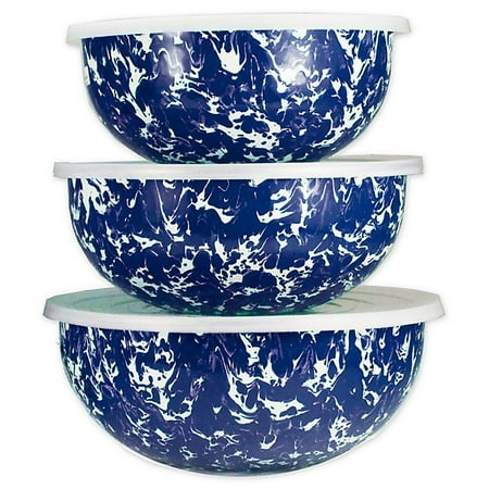 Golden Rabbit Cobalt Swirl 3-Piece Mixing Bowl Set