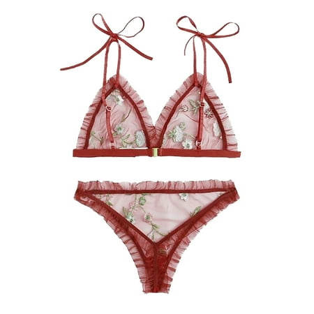 LONKITO Sexy See-Through Lace Embroidery Mesh Bow Suspenders Underwear Pajamas Set Red M
LONKITO Sexy See-Through Lace Embroidery Mesh Bow Suspenders Underwear Pajamas Set Red M