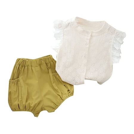 MIASHUI Kids Girls Outfits White Small Flying Sleeve Button Top + Green Shorts Cute Girls Set Girls Clothes Green 9-12 Months
MIASHUI Kids Girls Outfits White Small Flying Sleeve Button Top + Green Shorts Cute Girls Set Girls Clothes Green 9-12 Months