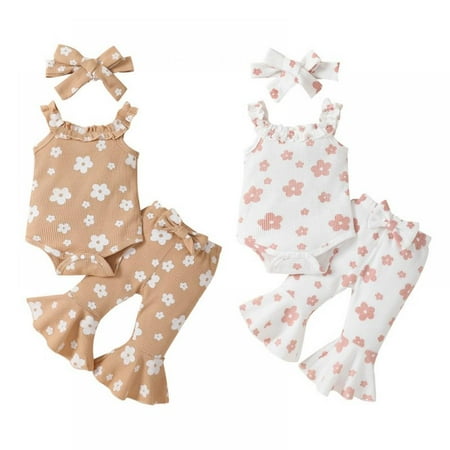 SILVERCELL Baby Girl Summer Clothes Floral Sleeveless Straps Romper Tops Bell Bottom Flare Pants 2PCS Outfits 0-18 Months
SILVERCELL Baby Girl Summer Clothes Floral Sleeveless Straps Romper Tops Bell Bottom Flare Pants 2PCS Outfits 0-18 Months