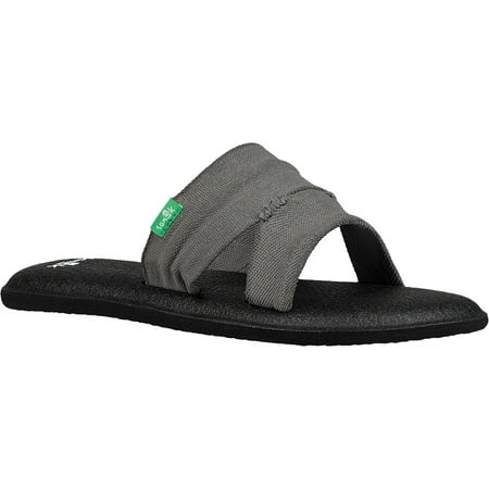 Women s Sanuk Yoga Mat Capri Slide Grey Canvas 9 M