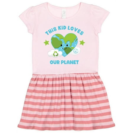 Inktastic This Kid Loves Earth Gift Toddler Girl Dress