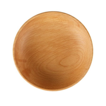 1PC Elm Salad Bowl Wooden Japanese Style Flat Soup Bowl Home Hotel Wooden Bowl