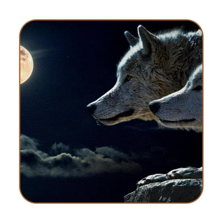OWNTA Wolves Look the Moon Pattern Premium 6-Piece Square Coaster Set in Microfiber Leather - Non-Slip & Absorbent Cup Mats
OWNTA Wolves Look the Moon Pattern Premium 6-Piece Square Coaster Set in Microfiber Leather - Non-Slip & Absorbent Cup Mats
