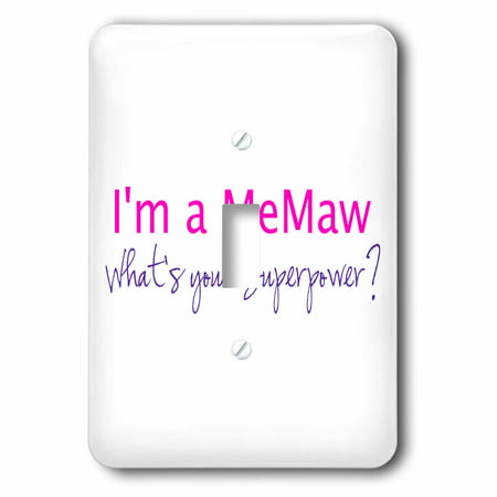 3dRose Im a MeMaw. Whats your Superpower - hot pink - funny gift for grandma, 2 Plug Outlet Cover