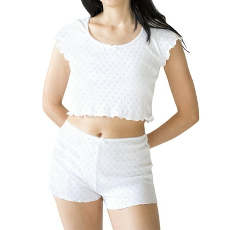 Women Summer 2Pcs Sets Floral Print Pajamas Knit Short Sleeve Crop Cami Top Bodycon Shorts Lounge Outfit
Women Summer 2Pcs Sets Floral Print Pajamas Knit Short Sleeve Crop Cami Top Bodycon Shorts Lounge Outfit