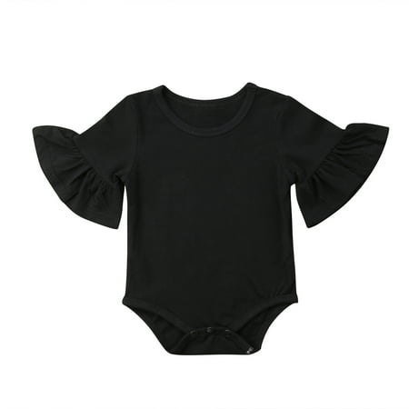 LEVEFORD Newborn Bodysuits Ruffle Long Sleeved Vests