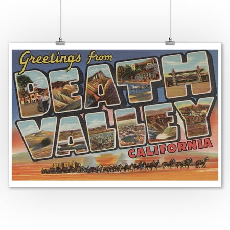 Death Valley, California - Large Letter Scenes (9x12 Art Print, Wall Decor Travel Poster)