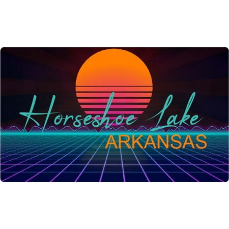 Horseshoe Lake Arkansas 4 X 2.25-Inch Fridge Magnet Retro Neon Design