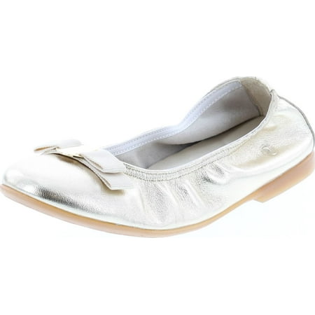 Naturino Girls 2366 Fashion Leather Dress Ballerina Flat Shoes Platino 35