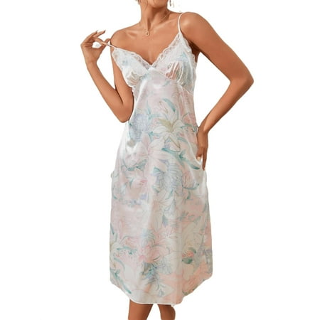 Elegant Floral Spaghetti Strap Slip Dress Multicolor Sleeveless Women Nightgowns & Sleepshirts L
Elegant Floral Spaghetti Strap Slip Dress Multicolor Sleeveless Women Nightgowns & Sleepshirts L