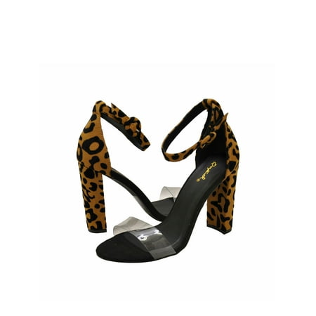 Qupid Bixby 69X Women s Ankle Strap Open Toe Chunky Heels