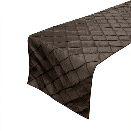 Pintuck Taffeta Table Runner Brown