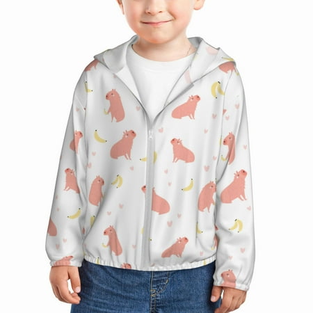 Sun Hoodie for Kids Capybaras Banana Long Sleeve Swim Fishing Shirts Sun Protection Zip Up Jacket Clothing Athletic Hoodie
Sun Hoodie for Kids Capybaras Banana Long Sleeve Swim Fishing Shirts Sun Protection Zip Up Jacket Clothing Athletic Hoodie